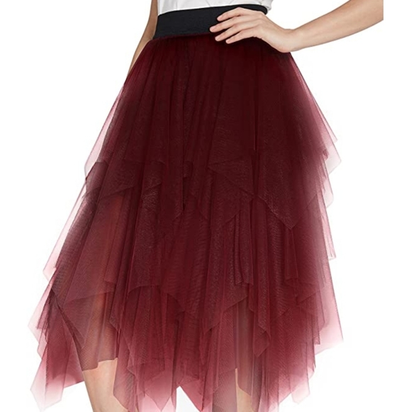 Women's skirt Mesh Layered Tulle Skirt Sheer Tutu - Picture 2 of 3